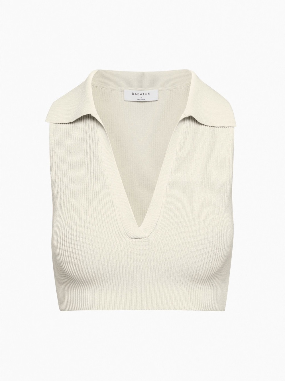 Aritzia Babaton Sculpt Knit Polo Crop Top